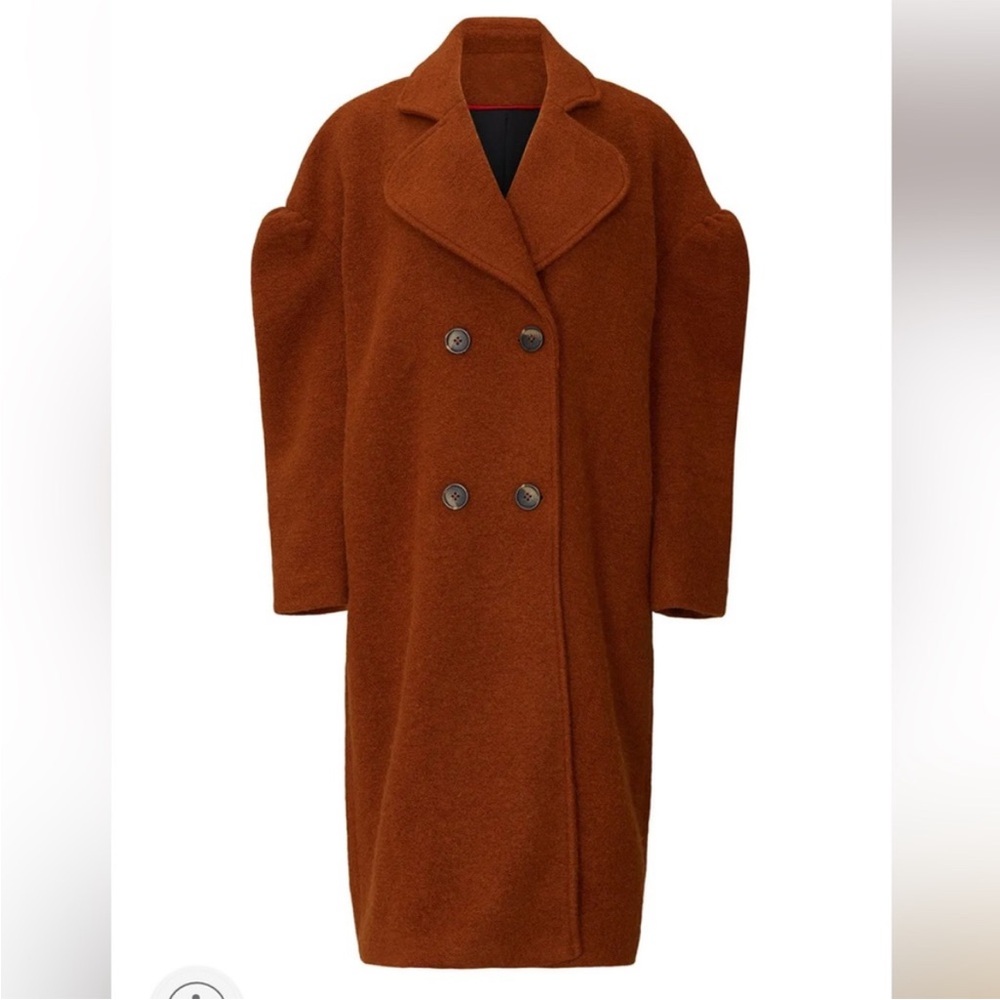Line & Dot LEONORA Rich burnt orange Brown Coat S - Picture 2 of 9